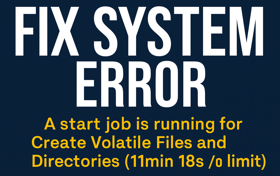 A start job is running for Create Volatile Files and Directories